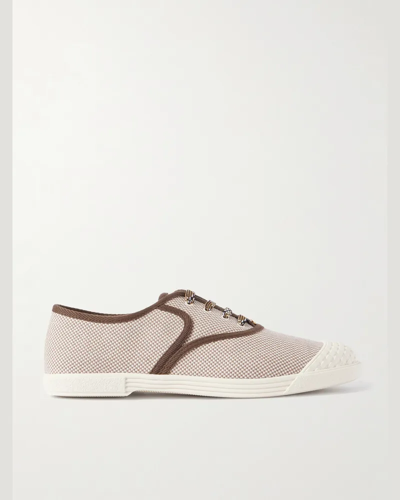 Valentino Garavani Bay By Bay Sneakers aus Canvas mit Webband und Karomuster Neutral