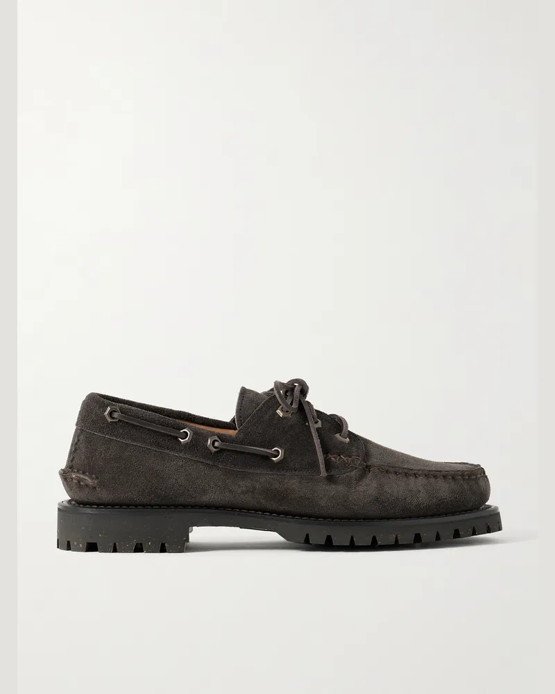YUKETEN Hex Eye Bootsschuhe aus Veloursleder Braun