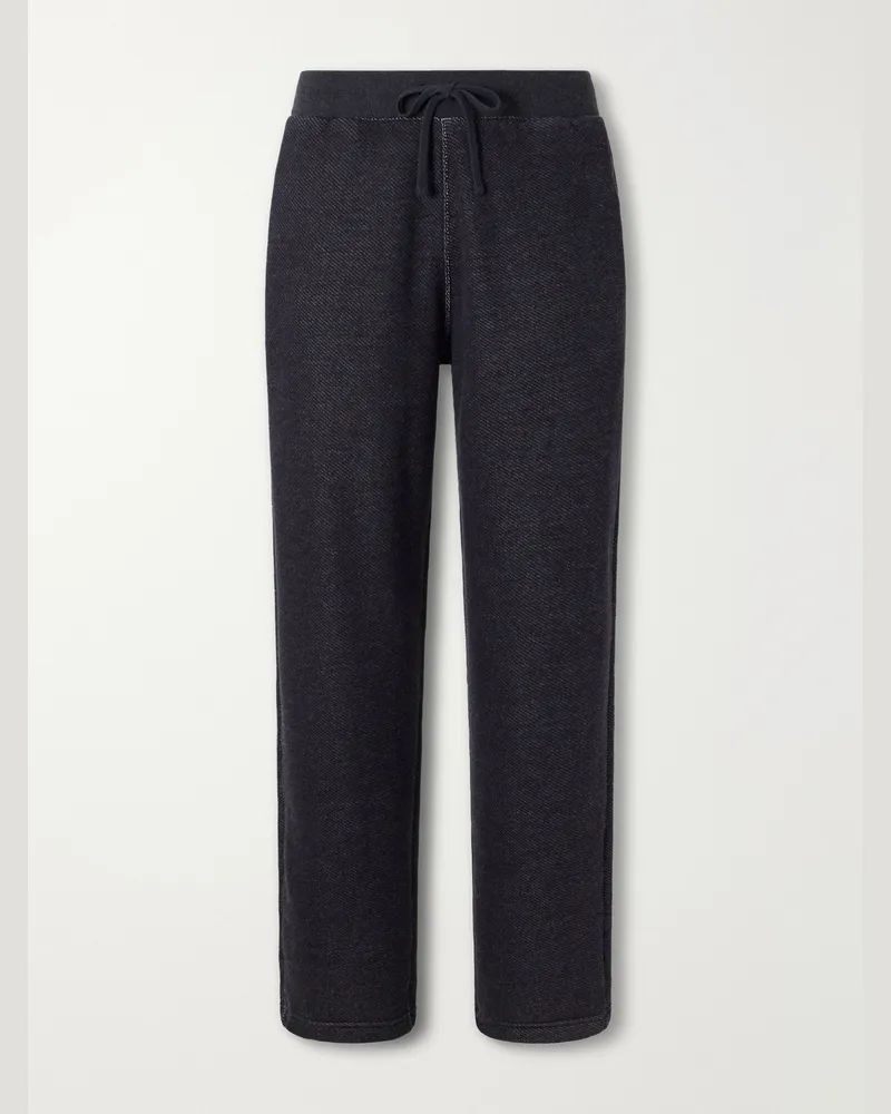 Aimé Leon Dore Straight-Leg Cotton Open-Terry Sweatpants Black