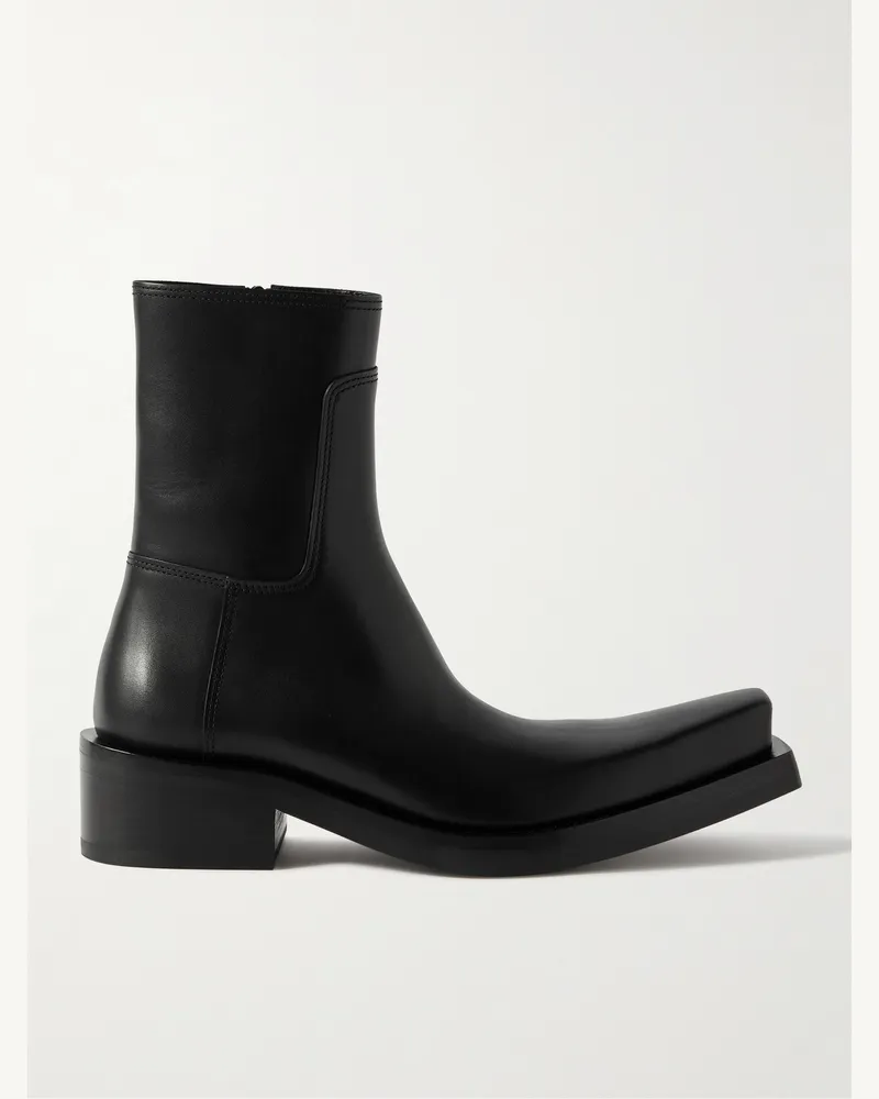 Balenciaga Santiago Leather Boots Black