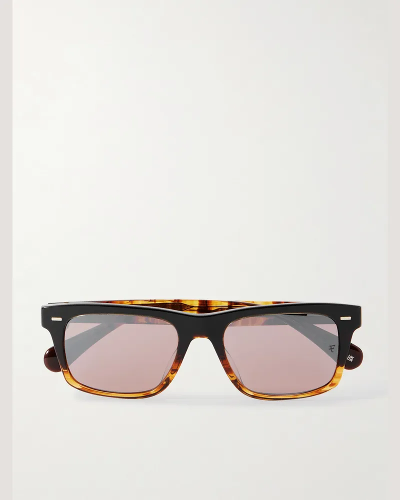 Oliver Peoples Roger Federer R-16 Sonnenbrille mit eckigem Rahmen aus Azetat mit Farbverlauf Horn