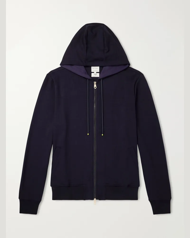 Paul Smith Lyocell-Blend Zip-Up Hoodie Blue