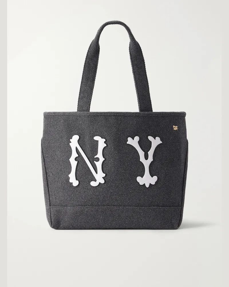 Aimé Leon Dore NY Highlanders Logo-Appliquéd Canvas Tote Gray