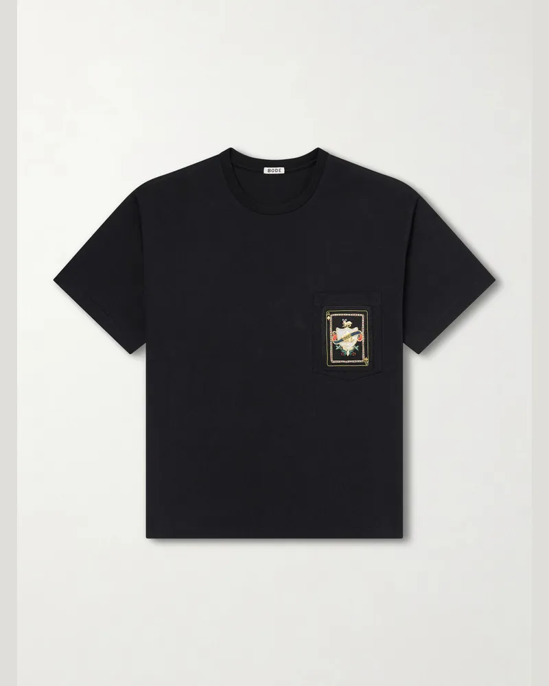 BODE Logo-Appliquéd Cotton-Jersey T-Shirt Black