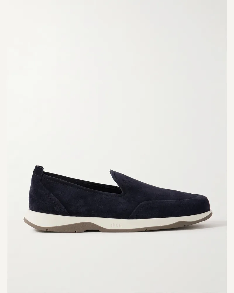 Berluti Echappe Suede Slip-On Sneakers Blue