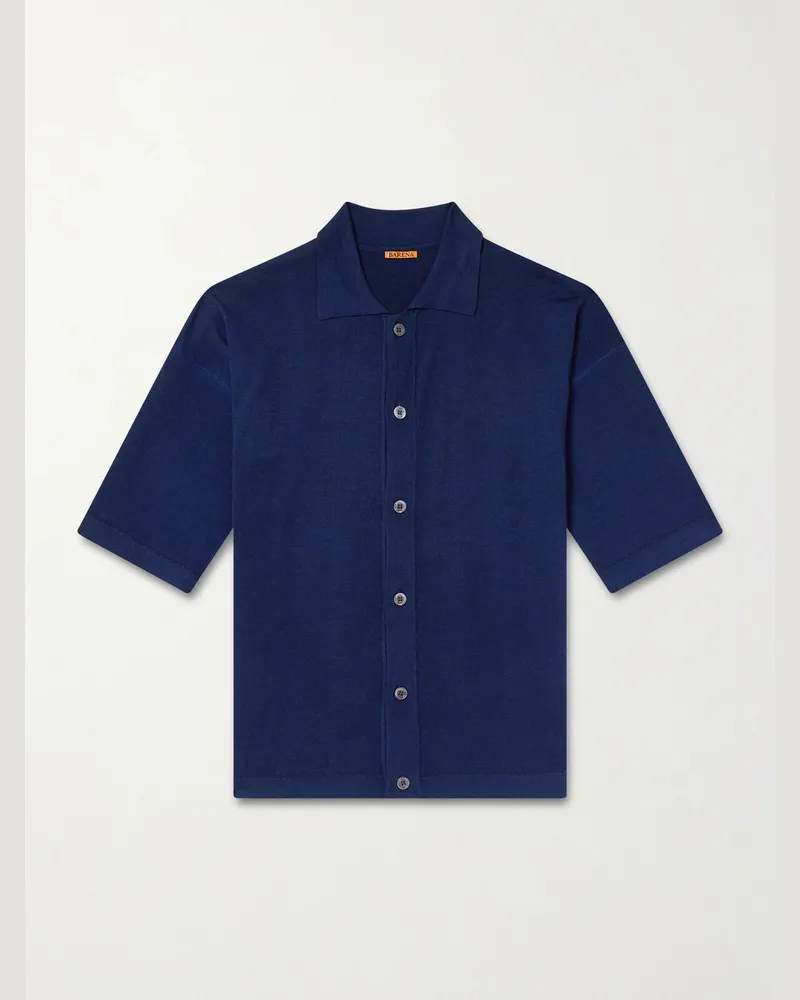 BARENA Hemd aus Merinowolle Blau