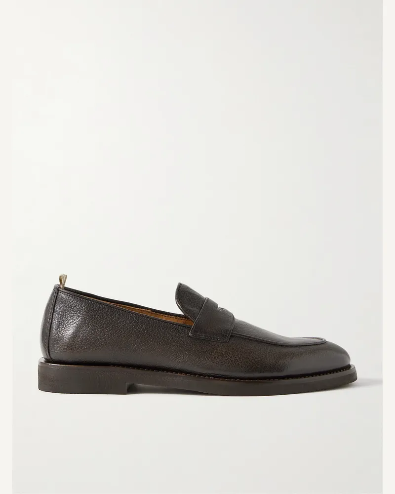 Officine Creative Italia Opera Flexi 101 Deerskin Penny Loafers Brown