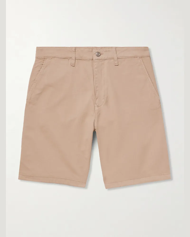 NN 07 Aden 1923 Straight-Leg Organic Cotton-Blend Twill Shorts Neutrals
