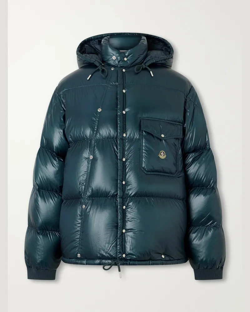 Moncler Karakorum Hooded Quilted Ripstop Down Jacket Green