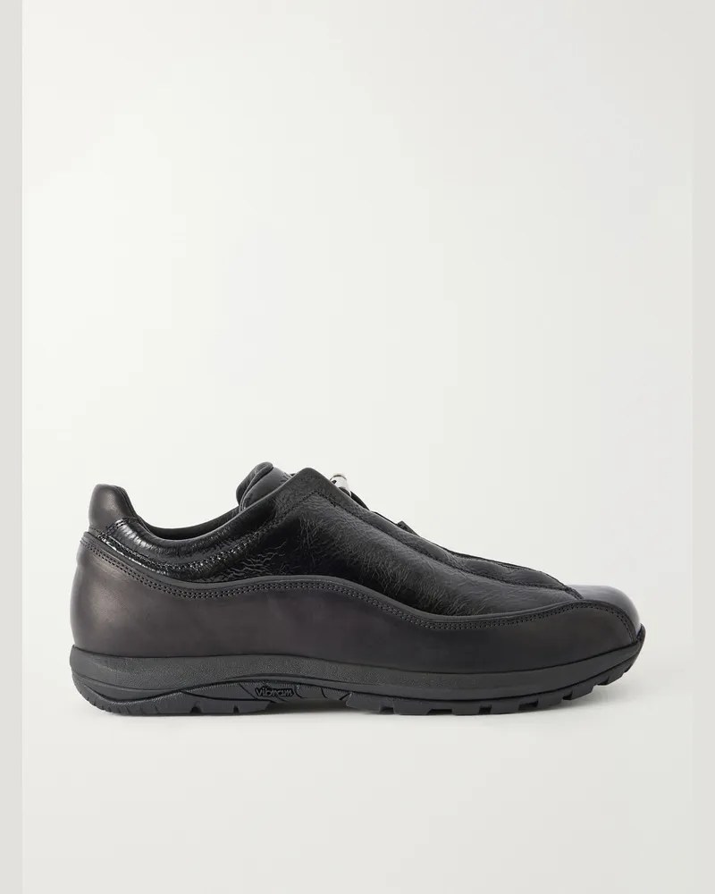 Diemme Licata Textured-Leather Sneakers Black