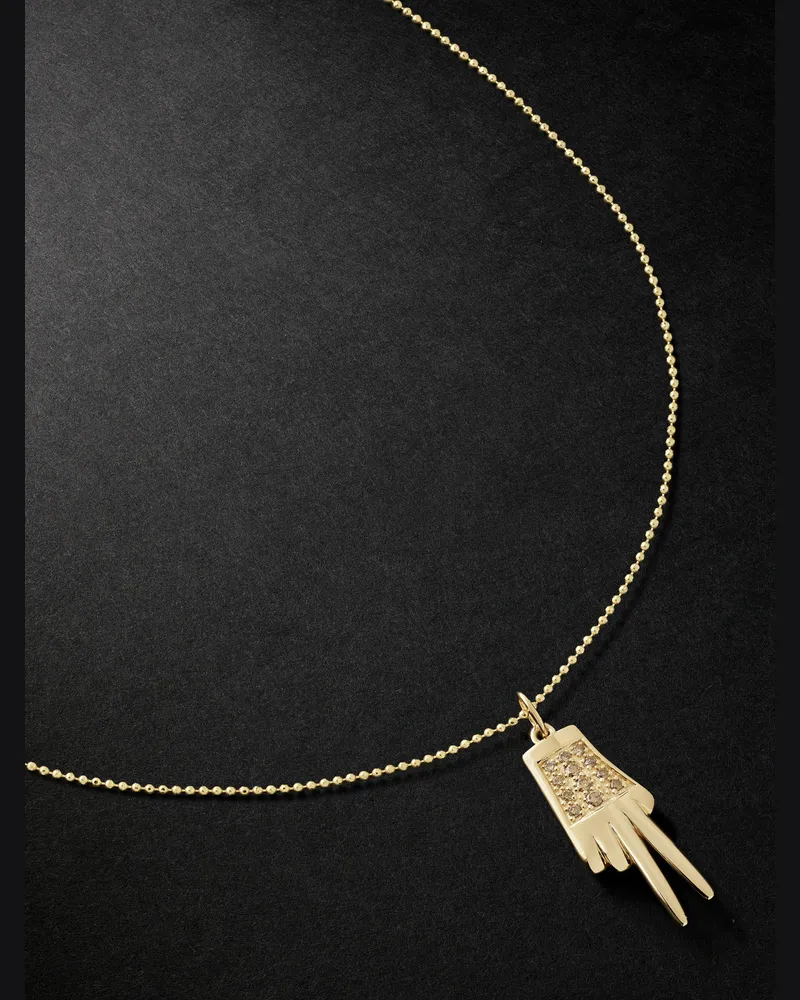Sydney Evan Man Peace Anhängerkette aus Gold mit Diamanten Gold
