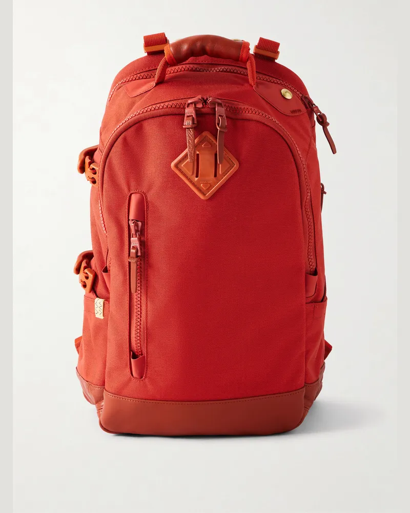 Visvim Rucksack aus CORDURA® mit Lederbesatz Orange