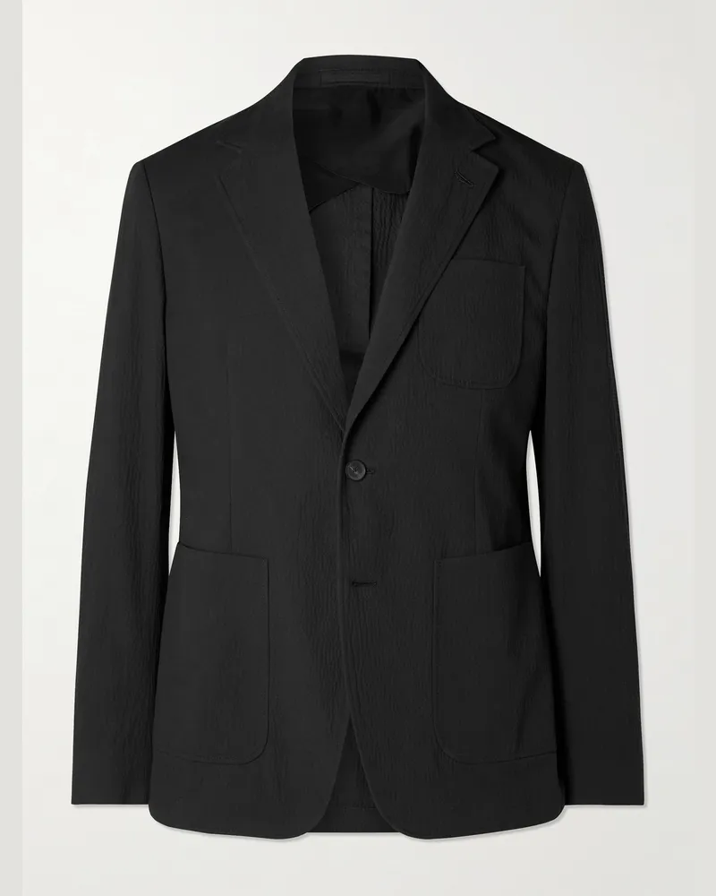 MR P. Stretch-Cotton Seersucker Suit Jacket Black