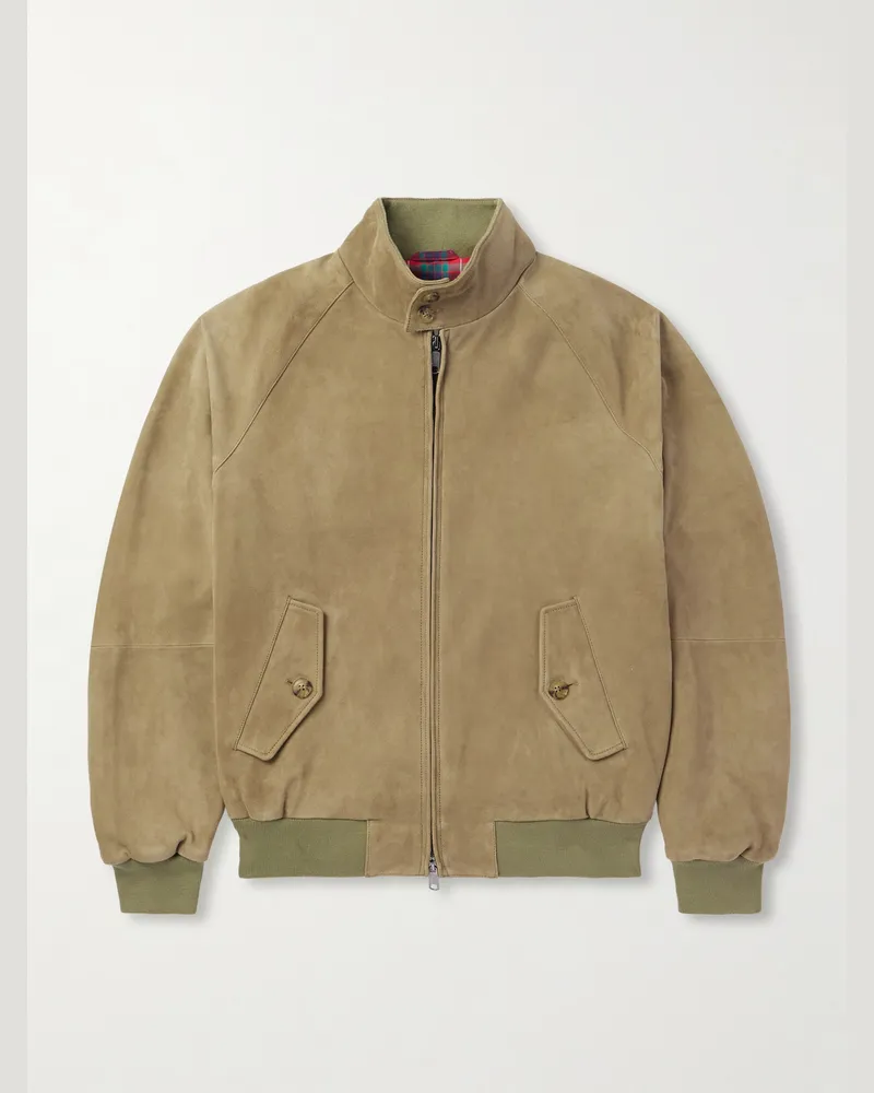 Baracuta G9 Harrington-Jacke aus Veloursleder Neutral