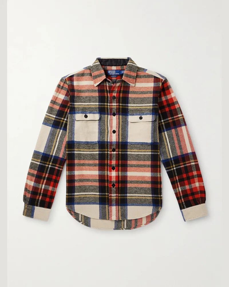 Ralph Lauren Kariertes Hemd aus Baumwollflanell Rot