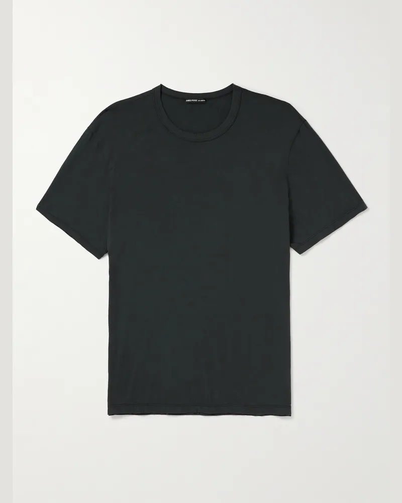 James Perse Elevated Lotus Garment-Dyed Cotton-Jersey T-Shirt Gray