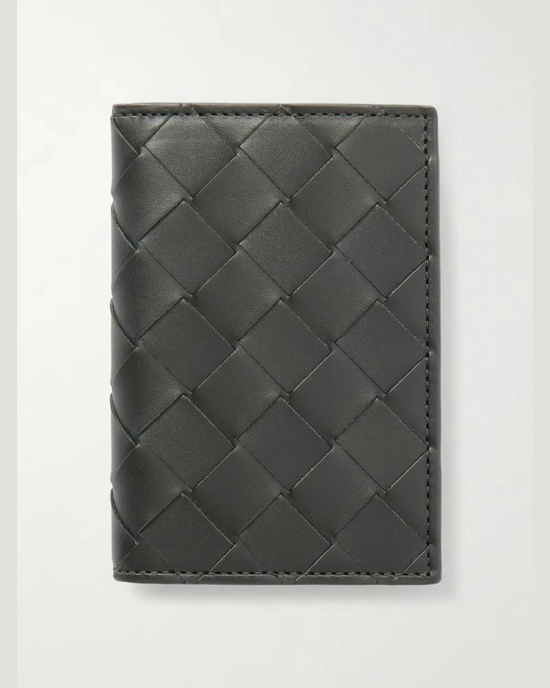 Bottega Veneta Intrecciato Leather Bifold Cardholder Green