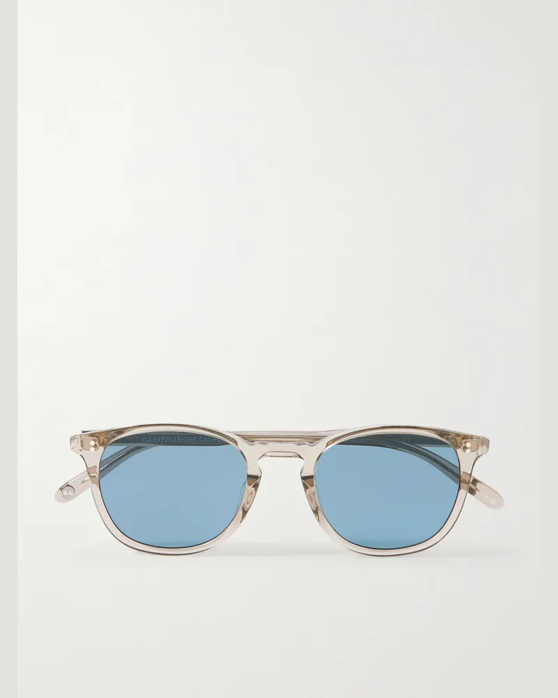Garrett Leight Kinney Round-Frame Acetate Sunglasses Gray