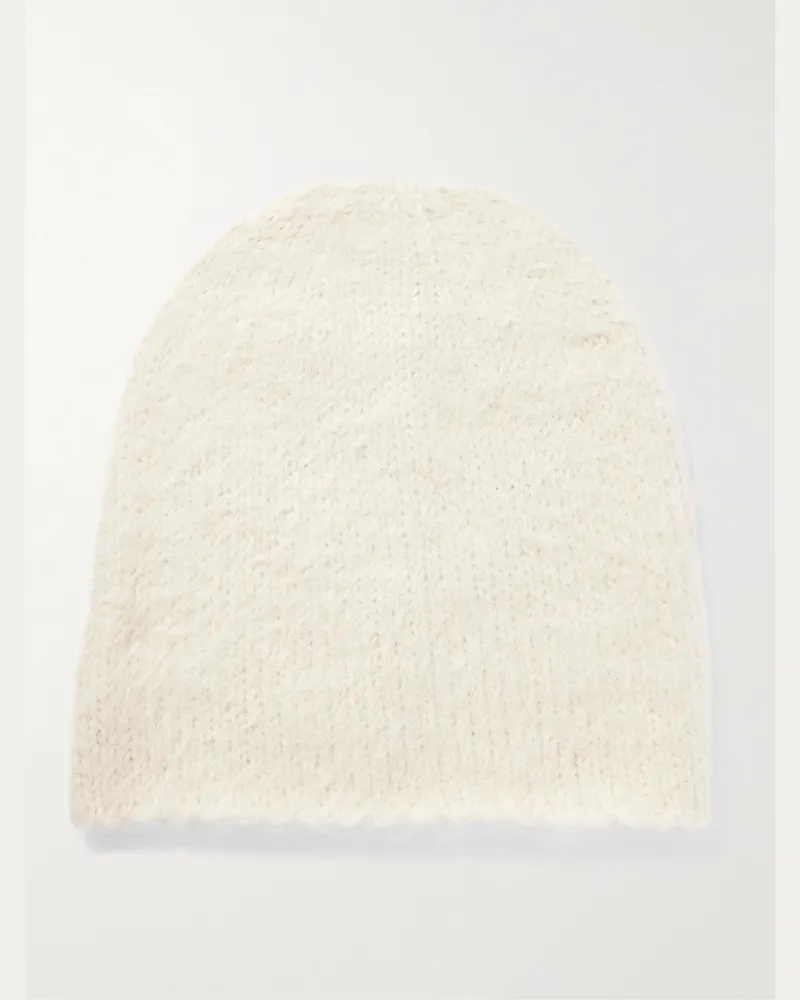 The Elder Statesman Thistle Alpaca-Blend Beanie White