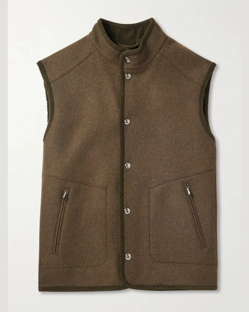 Loro Piana Kelvin Wish® Wool and Cashmere-Blend Gilet Green