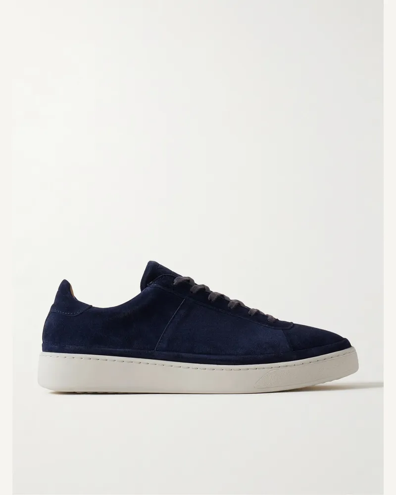 MULO Sneakers aus gewachstem Veloursleder Blau