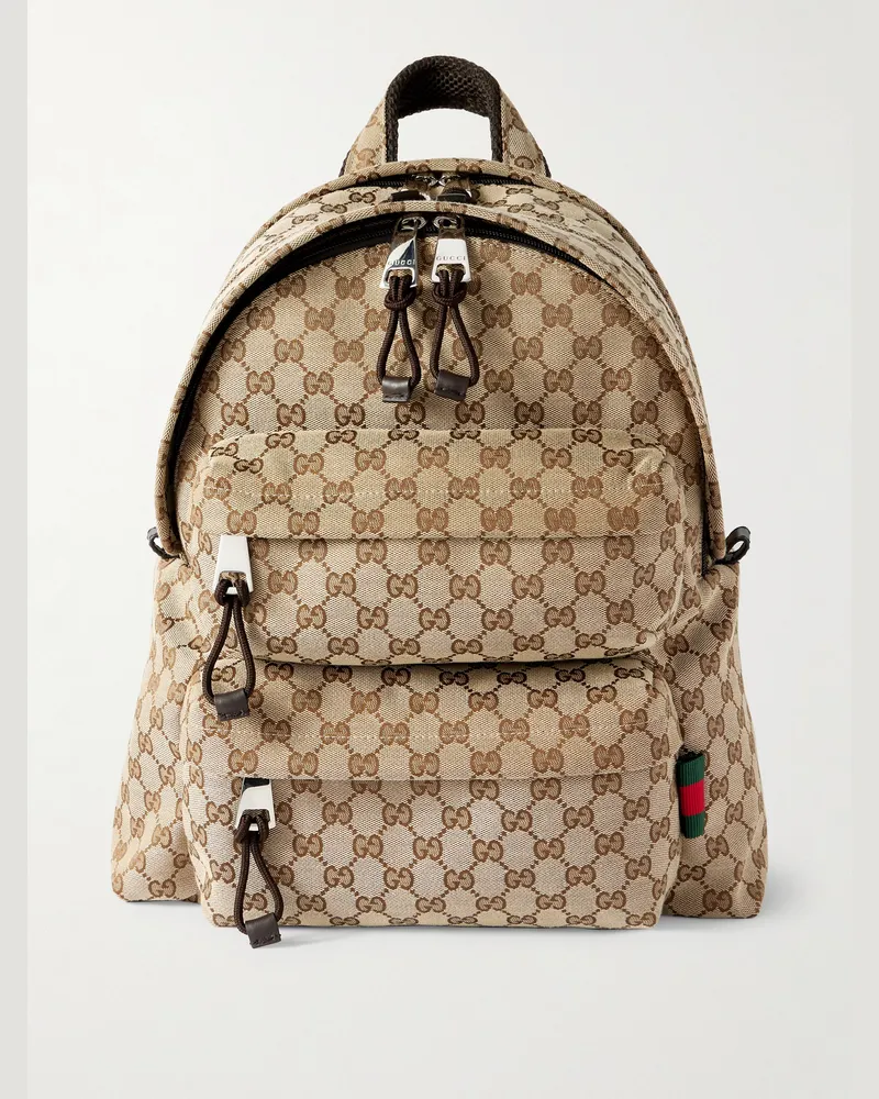 Gucci Rucksack aus beschichtetem Canvas mit Logomuster Neutral