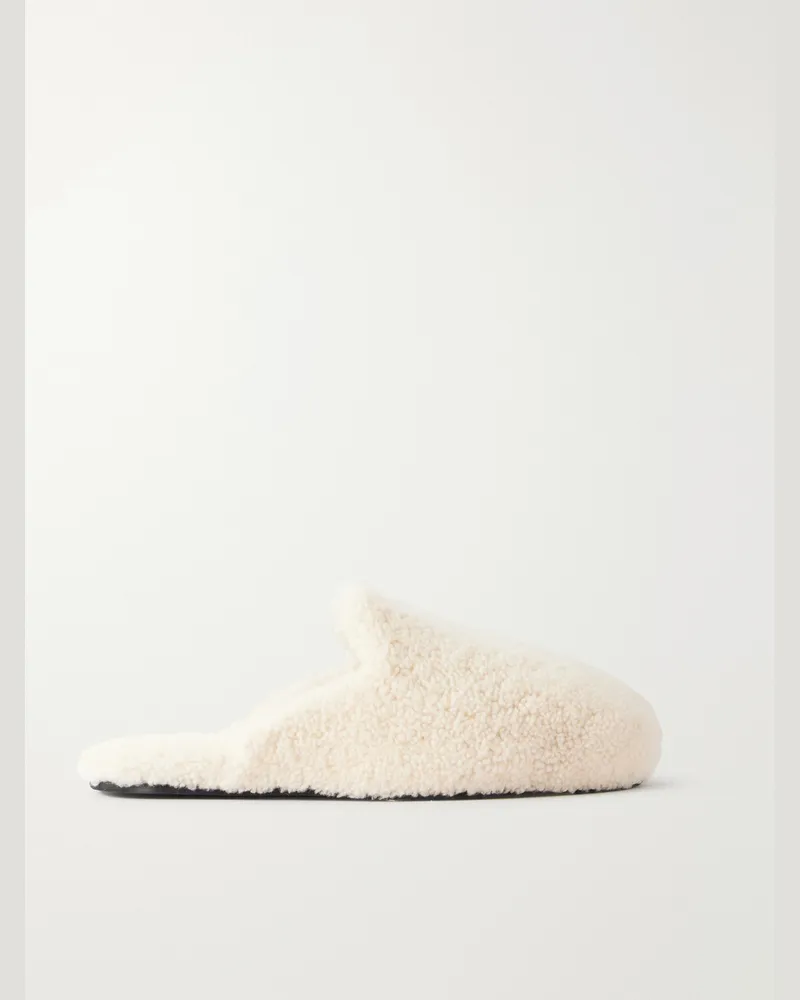 TEKLA Shearling Slippers White