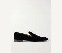 Dandelion Grosgrain-Trimmed Velvet Loafers