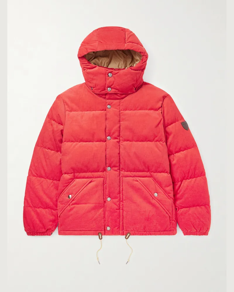 Ralph Lauren Wainwright Daunenjacke aus gestepptem Baumwollcord mit Kapuze Rot