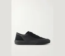 Suede-Trimmed Canvas Sneakers