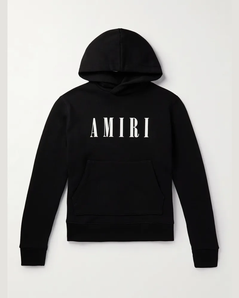 Amiri Hoodie aus Baumwoll-Jersey mit Logoprint Schwarz
