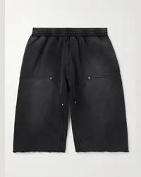 Givenchy Weit geschnittene Shorts aus Baumwoll-Jersey mit Fransen Schwarz