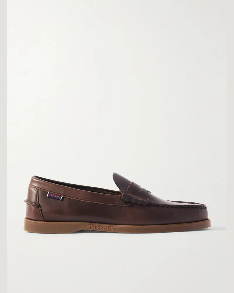 Sebago Dolphin Pennyloafers aus gewachstem Leder Braun