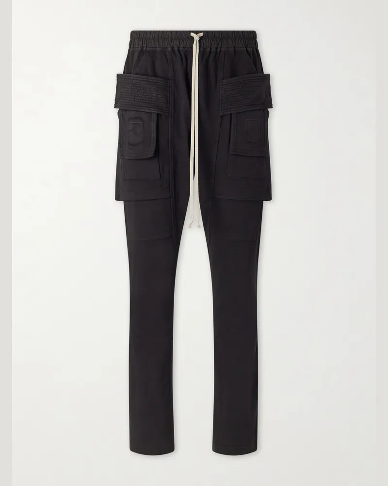 DRKSHDW by Rick Owens Creatch schmal zulaufende Cargohose aus Baumwoll-Jersey mit Kordelzugbund Schwarz