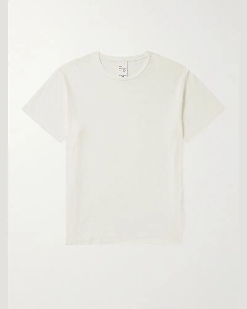 Nudie Jeans Roffe Cotton-Jersey T-Shirt White