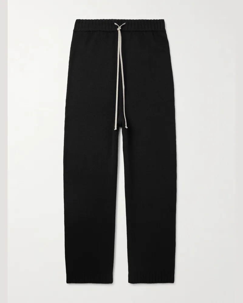 Rick Owens Las Palmas Straight-Leg Cashmere Sweatpants Black