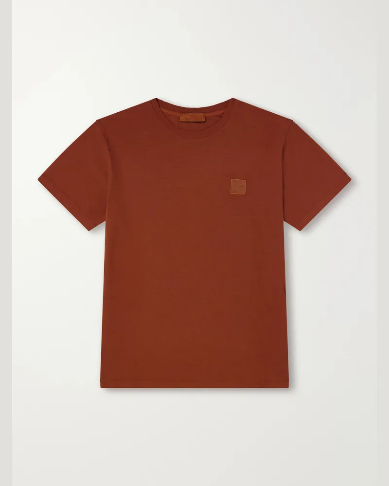 Stone Island GHOST Cotton-Jersey T-Shirt Orange