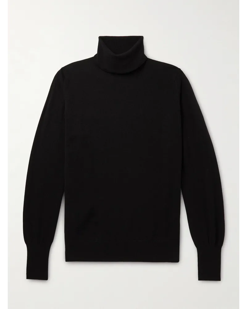 William Lockie Oxton schmal geschnittener Rollkragenpullover aus Kaschmir Schwarz