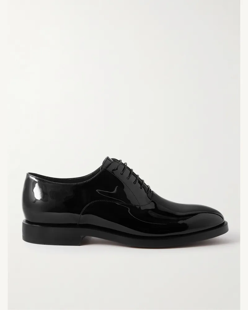 Brunello Cucinelli Patent-Leather Oxford Shoes Black