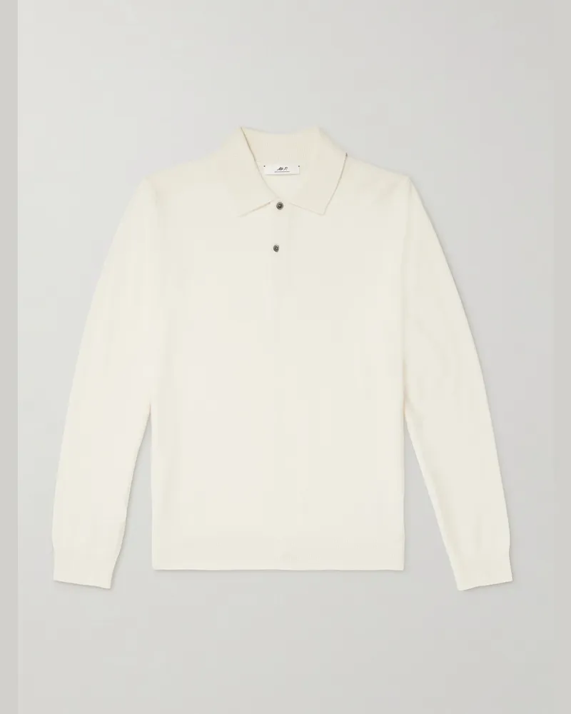 MR P. Wool and Cashmere-Blend Polo Shirt Neutrals