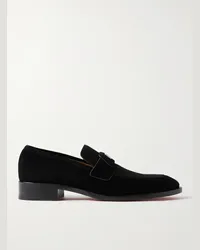 Christian Louboutin Varsimoc Loafers aus Veloursleder mit Logoverzierung Schwarz