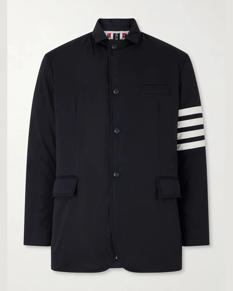 Thom Browne Striped Shell Down Jacket Blue