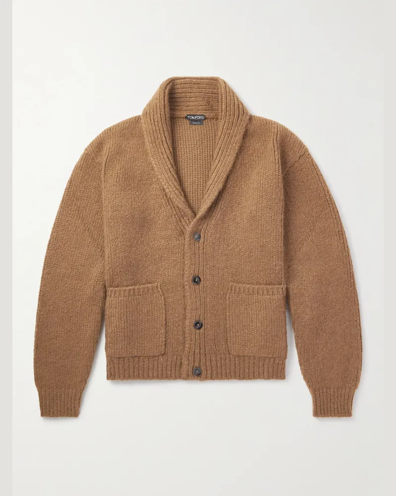 Tom Ford Shawl-Collar Cashmere Cardigan Brown