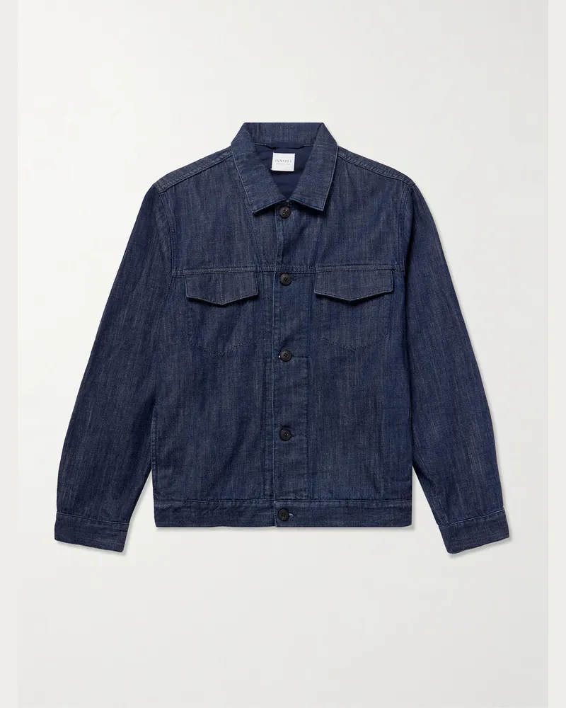 Sunspel Jeansjacke Blau