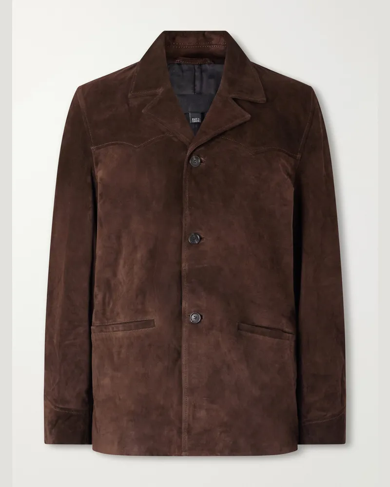Nili Lotan Ridgway Suede Blazer Brown