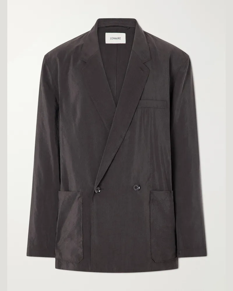 Christophe Lemaire Silk-Blend Suit Jacket Brown