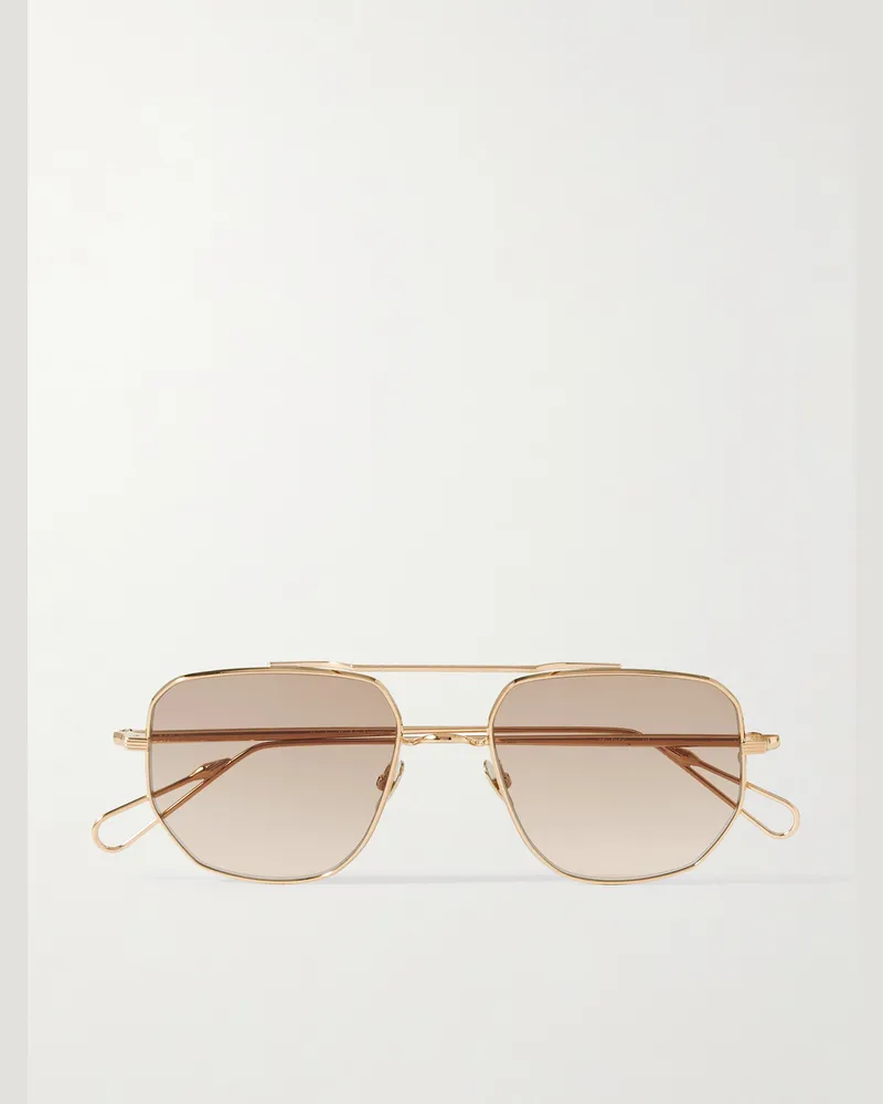 AHLEM Campbell Addy 19 goldfarbene Pilotensonnenbrille Gold