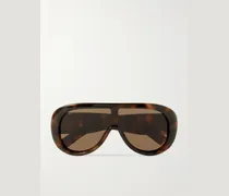 Aviator-Style Tortoiseshell Acetate Sunglasses