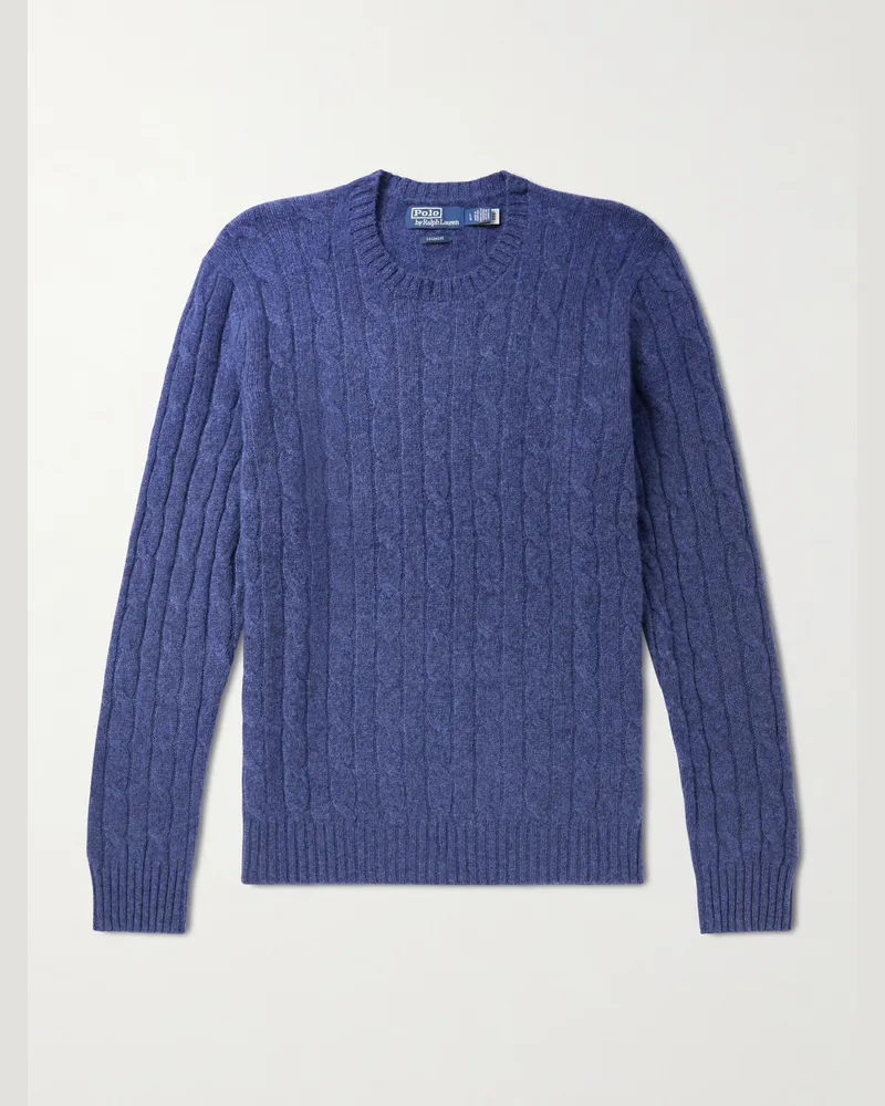 Ralph Lauren Cable-Knit Cashmere Sweater Blue