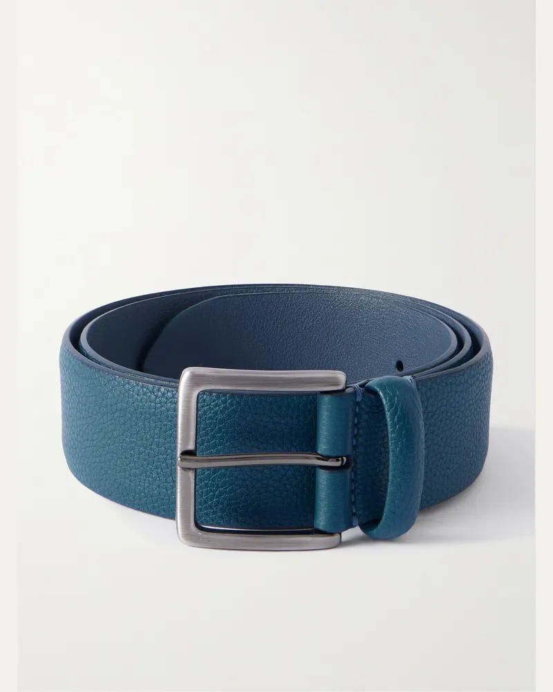 Anderson's Gürtel aus vollnarbigem Leder, 4 cm Blau